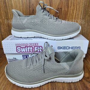 SKECHERS Women's Virtue Swift Fit Hands Free Shoes, Taupe